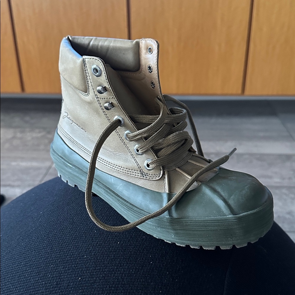 new JACQUEMUS 41 BRAND NEW CALFSKIN RUBBER LACE UP BOOTS “LES MEUNIERES HAUTES” - Picture 7 of 12